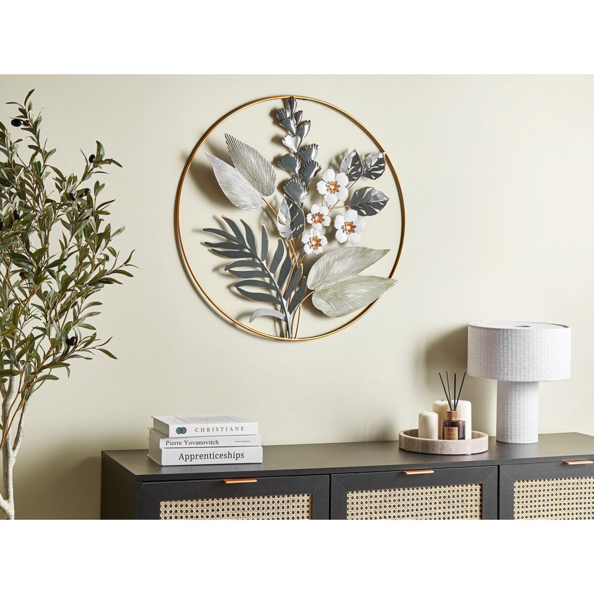 Dekoracja ścienna zielona ze złotym DUBNIUM