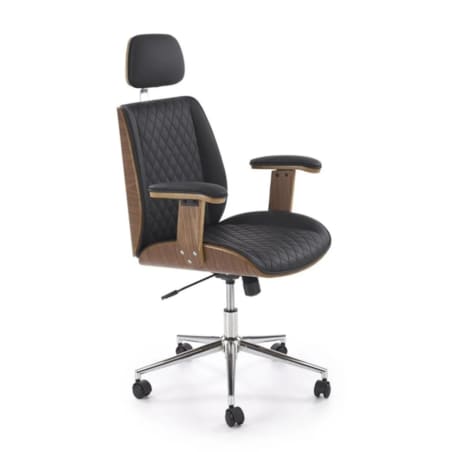 Fotel biurowy TIMBER czarny/orzechowy