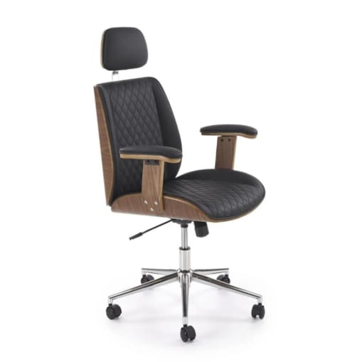 Fotel biurowy TIMBER czarny/orzechowy