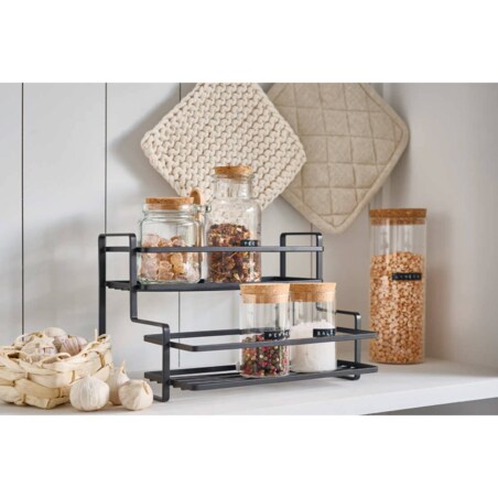 Półka metalowa Czarna Kuchenna na Przyprawy Stojąca 26 cm Zeller