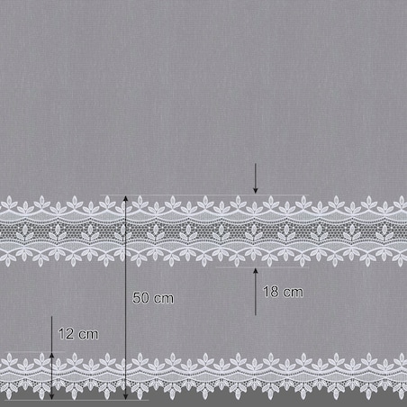 Firana na taśmie 300x245 biały ze wzorem