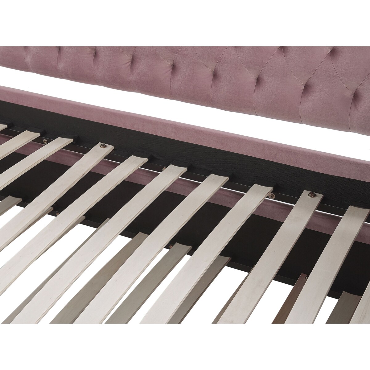 Łóżko wysuwane welurowe 90 x 200 cm różowe MONTARGIS