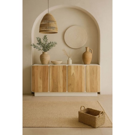 Komoda z drewna mango i akacji 80x170x40 cm AKASJA