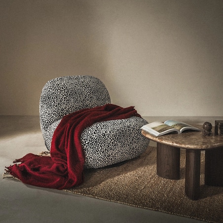 Fotel obrotowy 73x85x85 cm TENNO-2 biało-czarny żakard