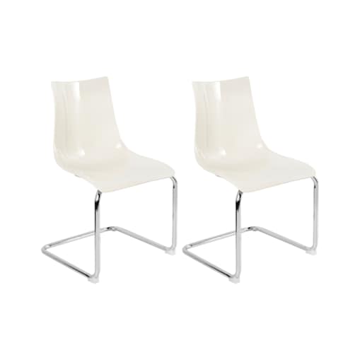 Zestaw 2 krzeseł do jadalni MARSHALL Złamana biel