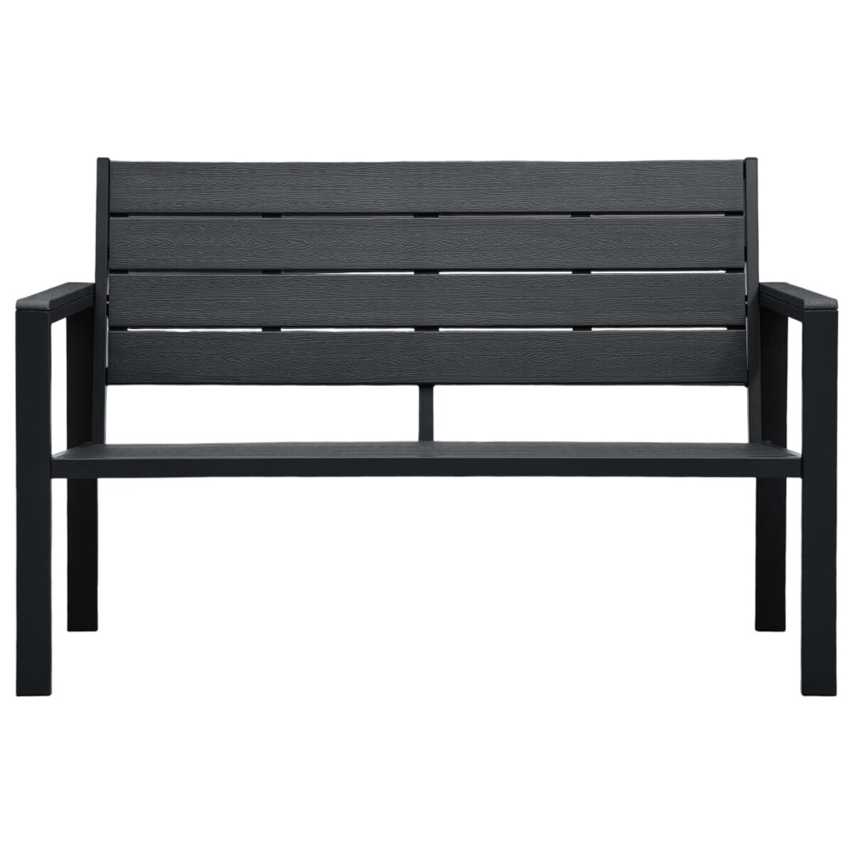 vidaXL Ławka ogrodowa, 120 cm, czarna, HDPE o wyglądzie drewna