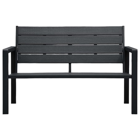 vidaXL Ławka ogrodowa, 120 cm, czarna, HDPE o wyglądzie drewna