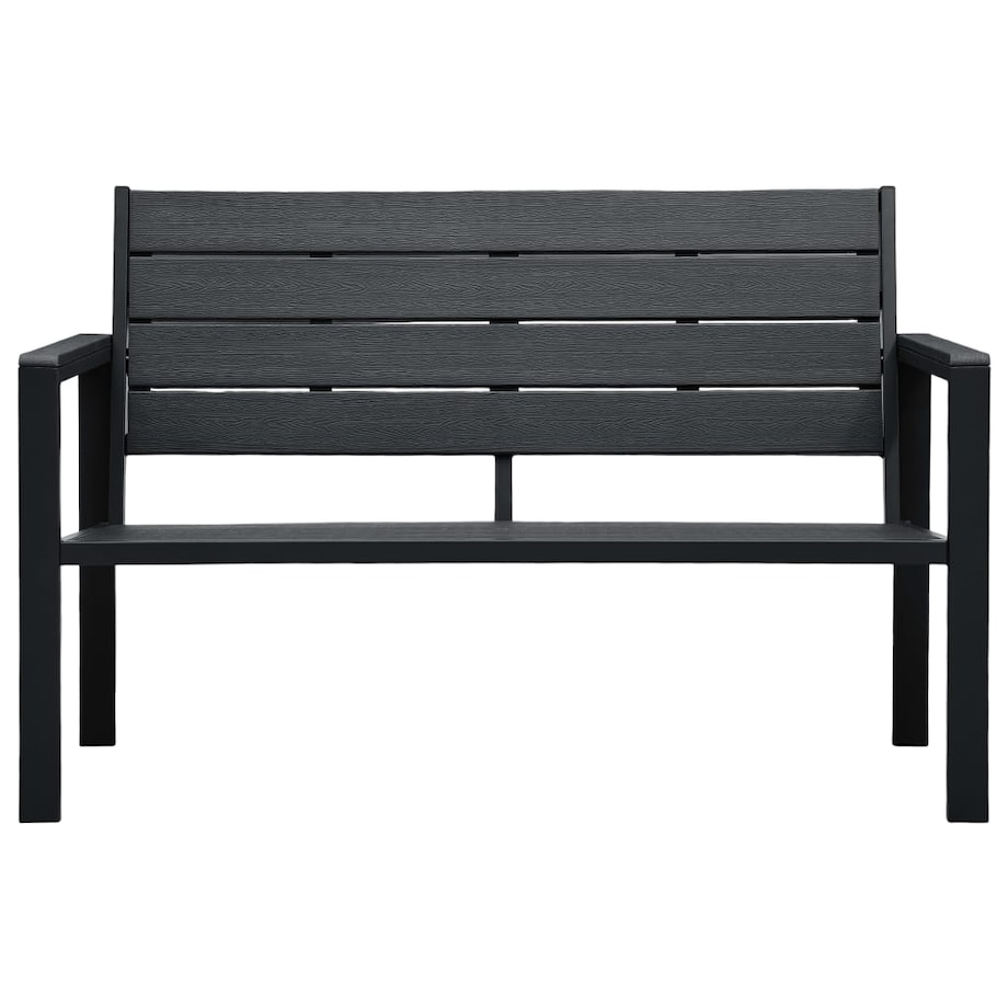 vidaXL Ławka ogrodowa, 120 cm, czarna, HDPE o wyglądzie drewna
