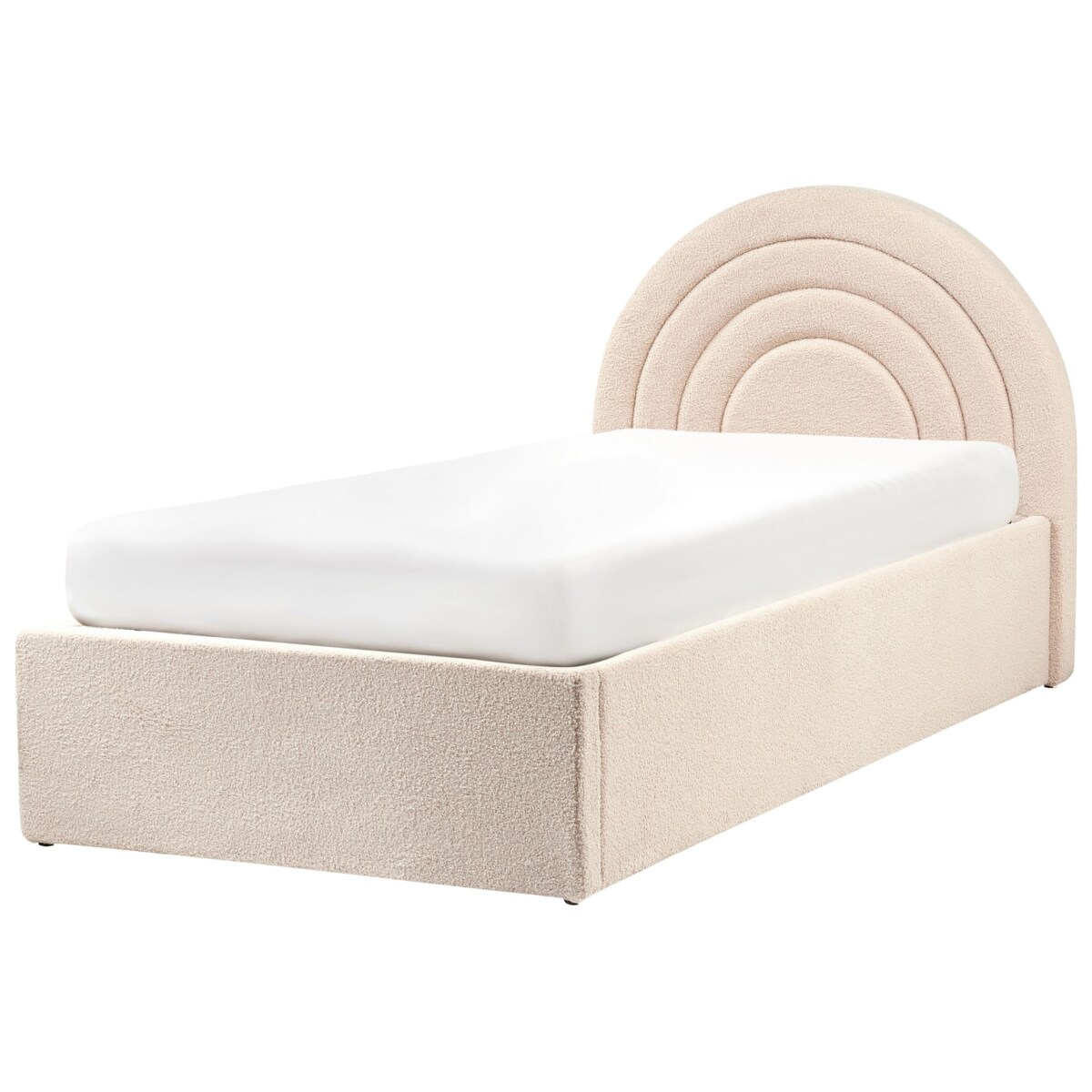 Łóżko z pojemnikiem Boucle ANET 90 x 200 cm Beżowy