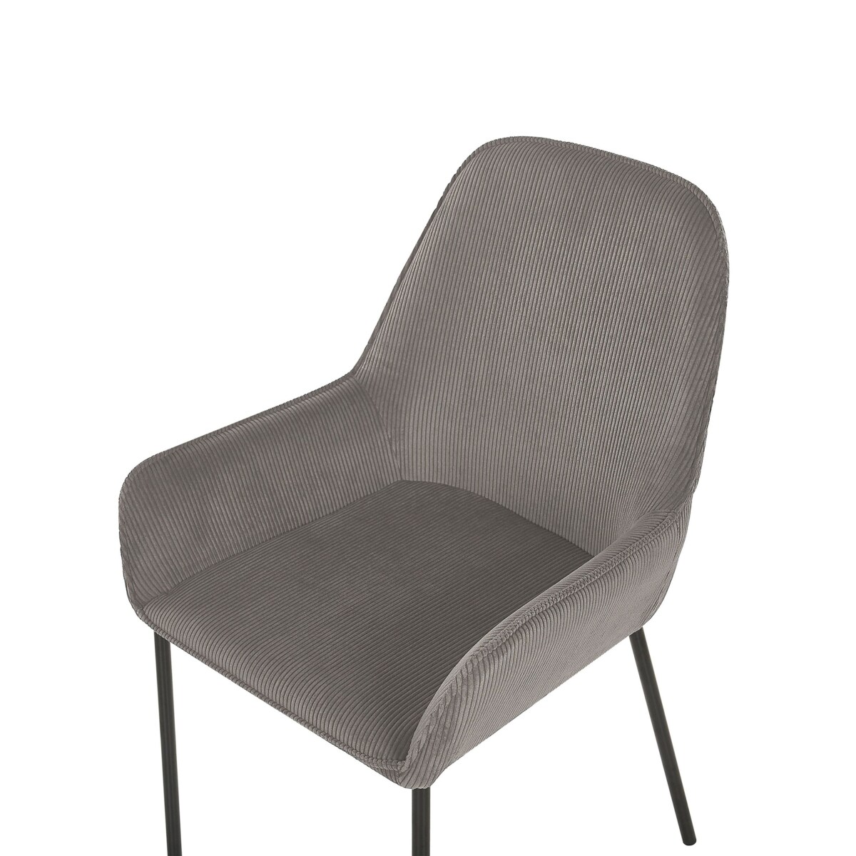 Zestaw 2 krzeseł do jadalni sztruksowy szary LOVERNA