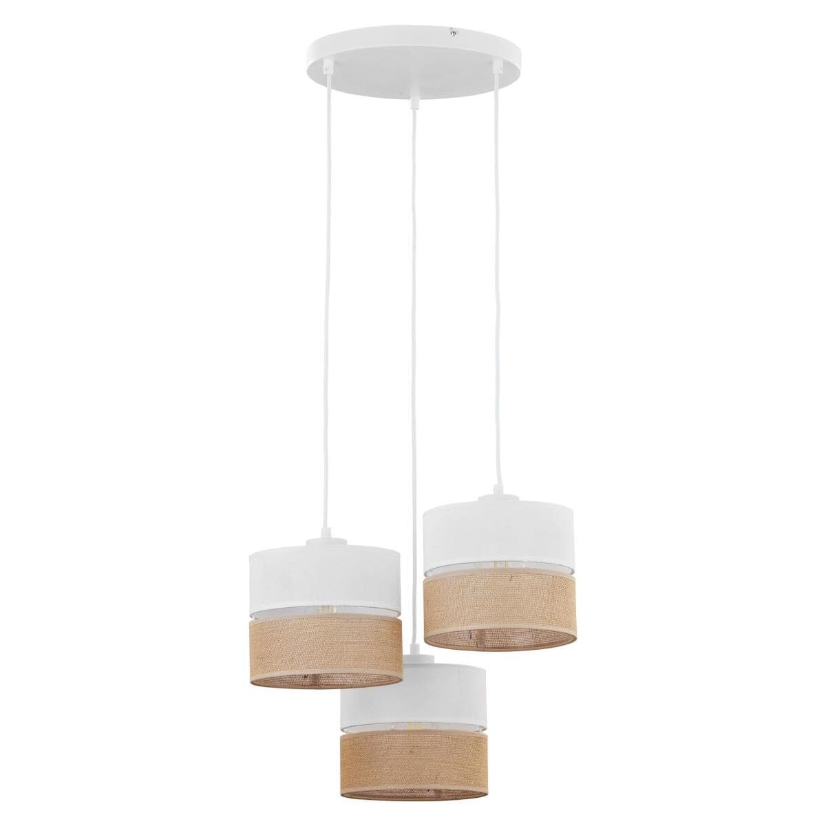 Kaskada lampa zwieszana tuby Linobianco 6575 TK Lighting juta biała brązowa