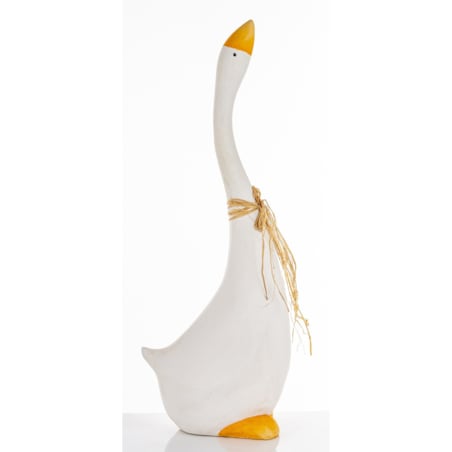 Dekoracja - biała gąska 73x26x19,5 cm ANSERO duża