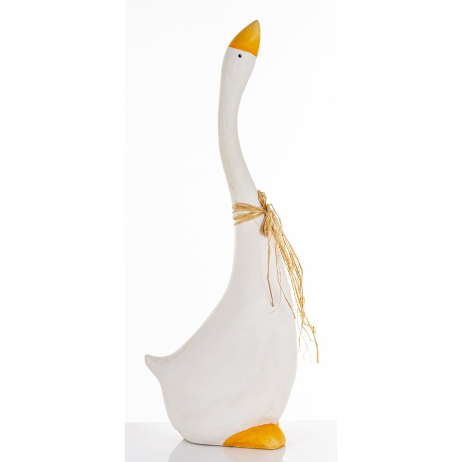 Dekoracja - biała gąska 73x26x19,5 cm ANSERO duża