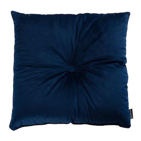 Poduszka kwadratowa Velvet z guzikiem, granat, 37 x 37cm, Christmas