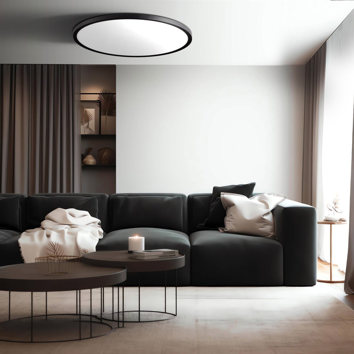 Plafon Light Prestige California czarny LED CCT 3000K 4500K 6500K 1 szt.