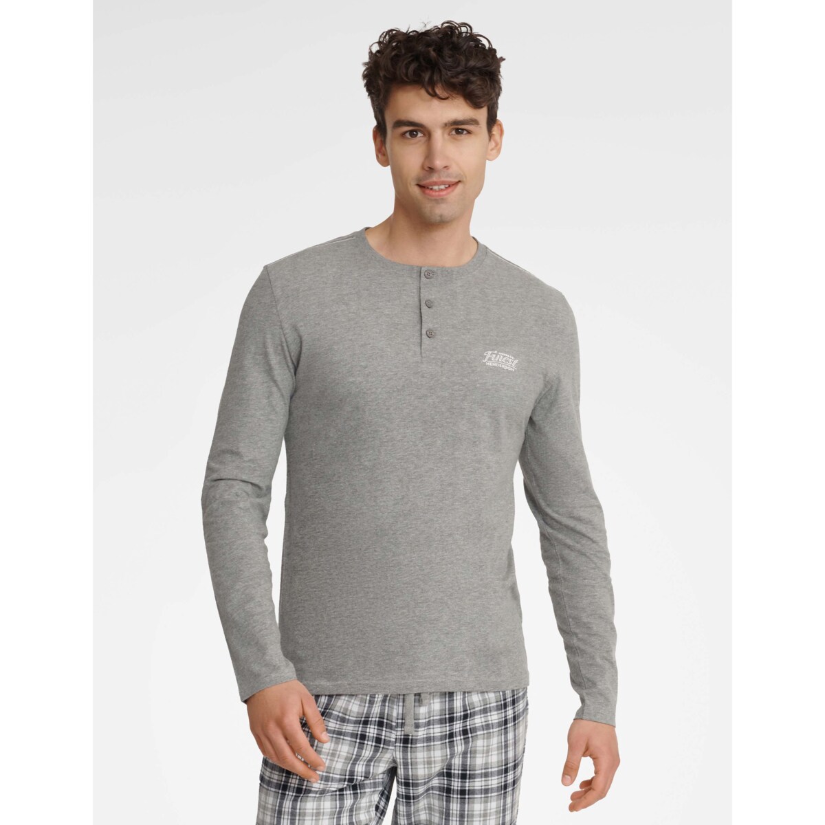 Piżama Usher 40946-90X Szary melanż Szary Melanż, XXXL