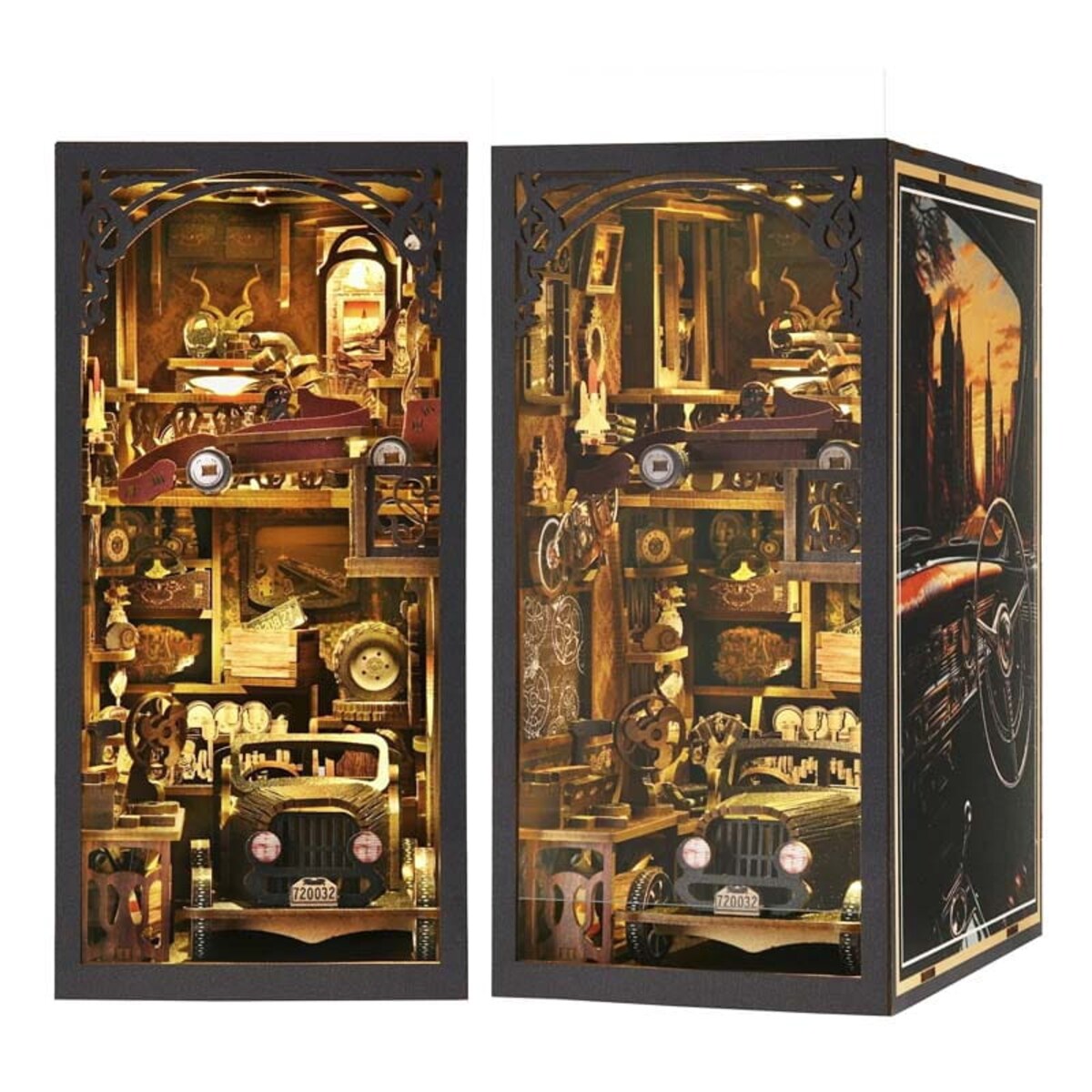 Miniaturowy domek Book Nook - Vintage Car