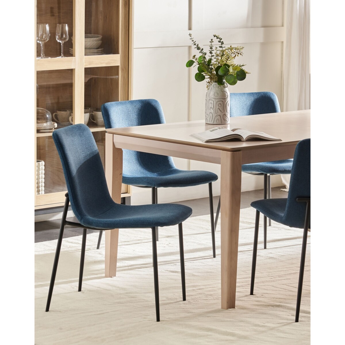Krzesło do jadalni Zestaw 4 Ciemnoniebieski GLENDIVE