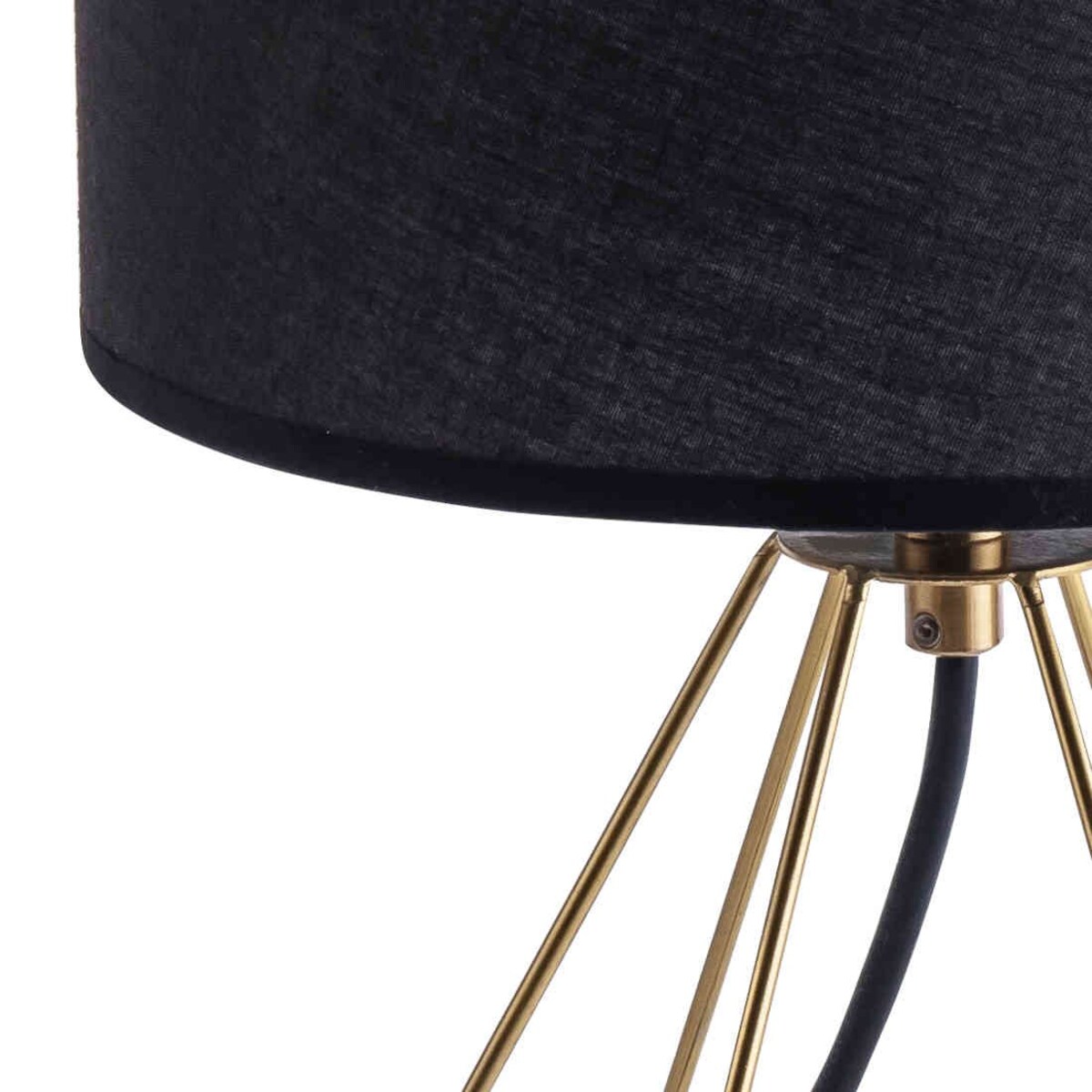 Gabinetowa LAMPA abażurowa HIRA 318602 Polux druciana LAMPKA stołowa złota czarna