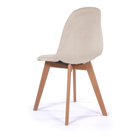Krzesło tapicerowane skandynawskie welur VEGAS beżowy