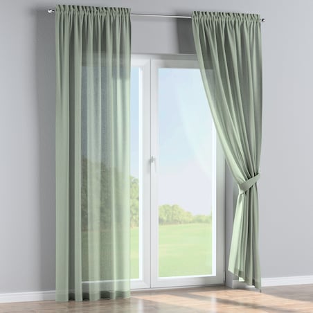 Zasłona na kanale z grzywką 1 szt. 130x245 eukaliptusowo zielony