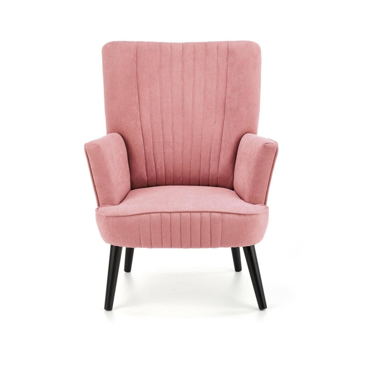 FOTEL WELUROWY Darli różowy DREWNIANE NÓŻKI wypoczynkowy