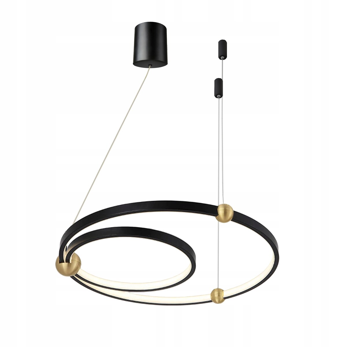 Lampa Wisząca Led Black Ring Czarna + Pilot 30X50