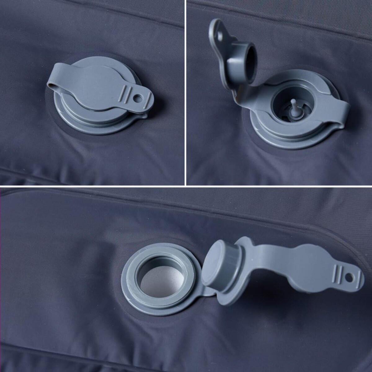 vidaXL Materac samopompujący z poduszką, 1-osobowy, szary