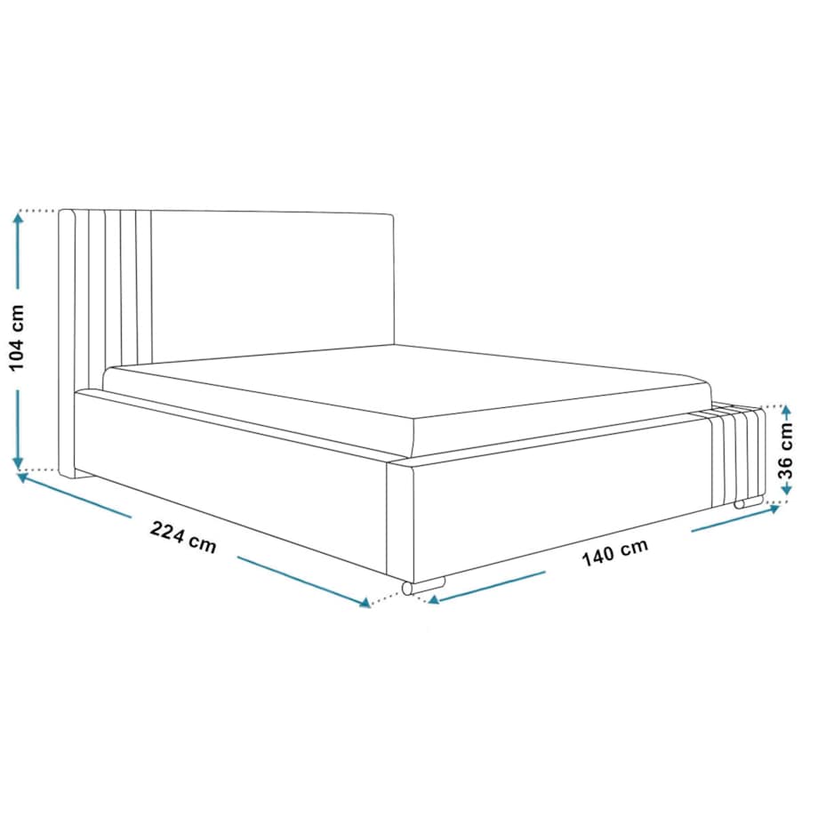 Łóżko z pojemnikiem 120x200 BEN 13 - grafitowy