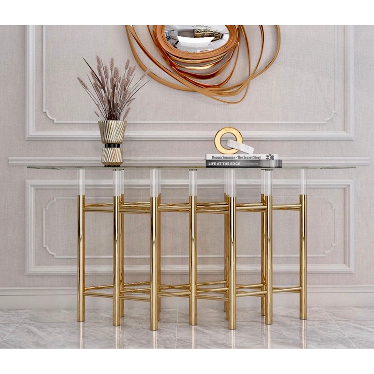 Konsola / komoda złota Amaretto Premium 170x40x80