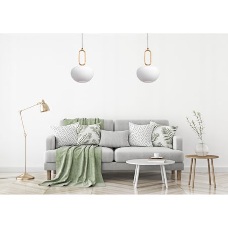 Lampa Wisząca Szklana Mleczna Złota Biała Toolight