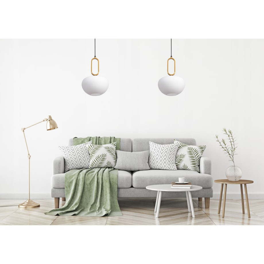 Lampa Wisząca Szklana Mleczna Złota Biała Toolight