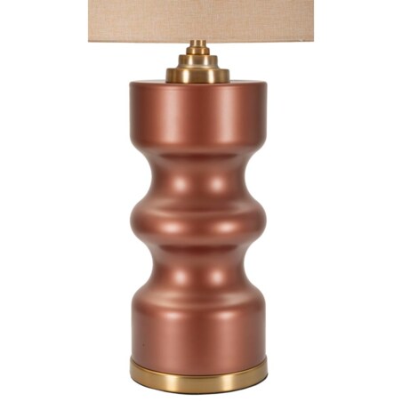 Lampa stołowa Rosenthal - H, kolor brązowy i złoty, szkło i żelazo, 40,5 x 40,5 x 69,5 cm, 1 x E27, styl glamour, do salonu i sypialni, Mauro Ferretti