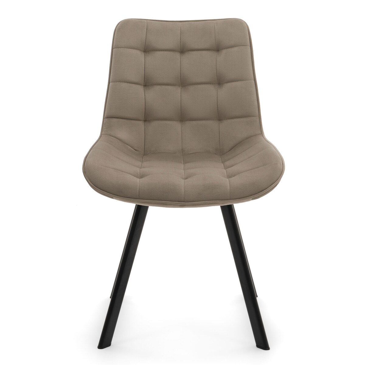 KRZESŁO TAPICEROWANE WELUROWE DO SALONU JADALNI GLAMOUR CIEMNOBEŻOWE TORI