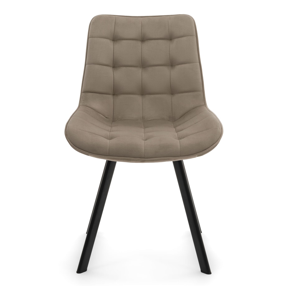 KRZESŁO TAPICEROWANE WELUROWE DO SALONU JADALNI GLAMOUR CIEMNOBEŻOWE TORI