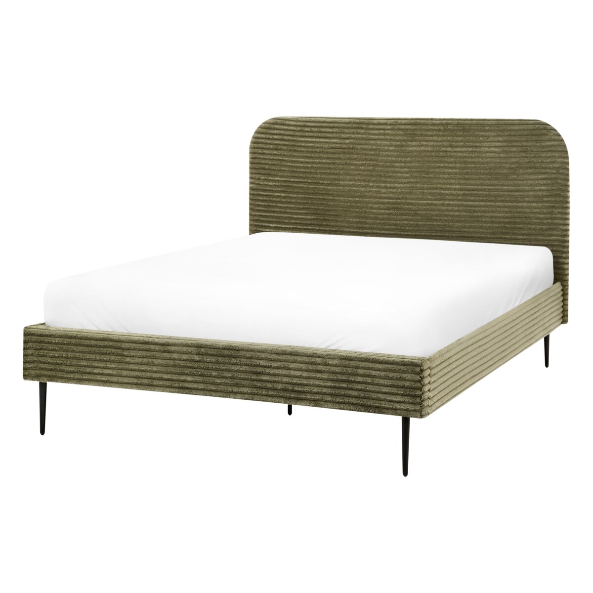 Łóżko Sztruks FLAYAT 140 x 200 cm Zielony