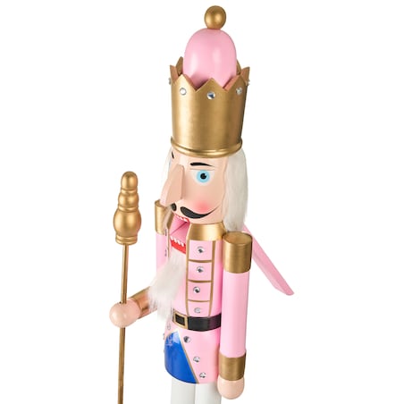 Figurka dekoracyjna TROSAAN 90 cm Dziadek do orzechów Różowy
