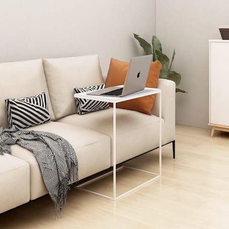 vidaXL Stolik boczny, biały, 55x35x66 cm, materiał drewnopochodny