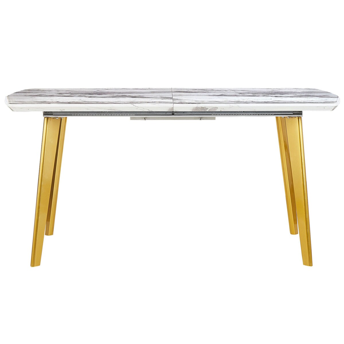 Stół do jadalni rozkładany 160/200 x 90 cm efekt marmuru ze złotym MOSBY