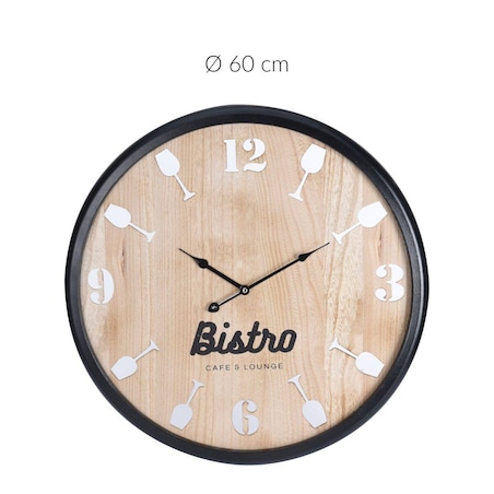 Zegar ścienny BISTRO, 60 cm, drewniany
