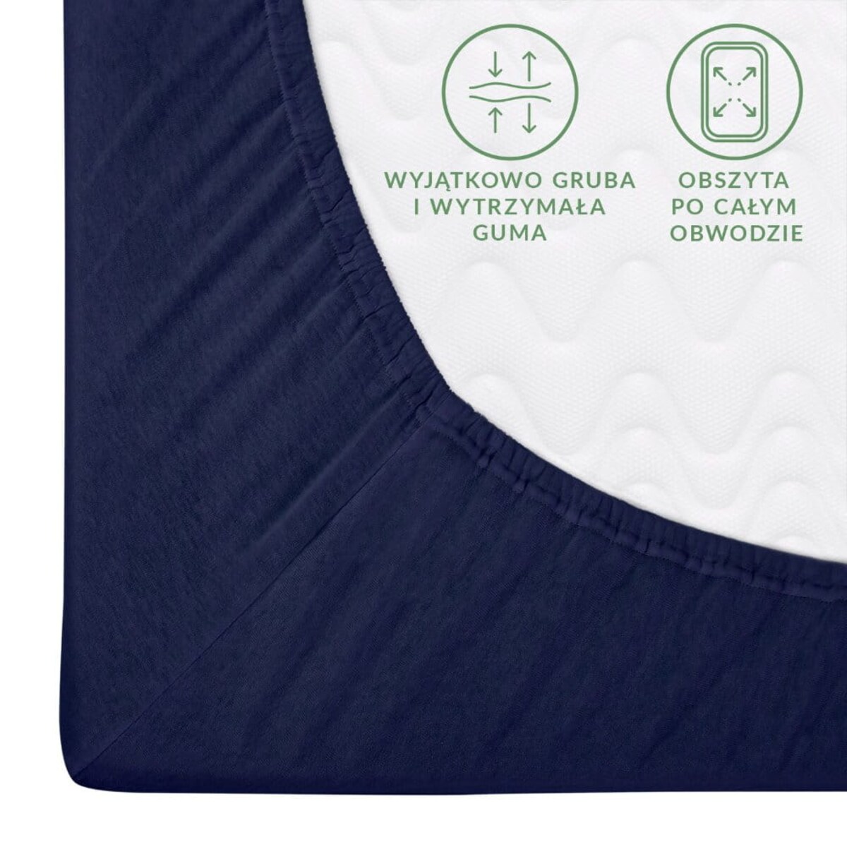 Prześcieradło jersey z gumką 160x200 kolor Ciemny Granat