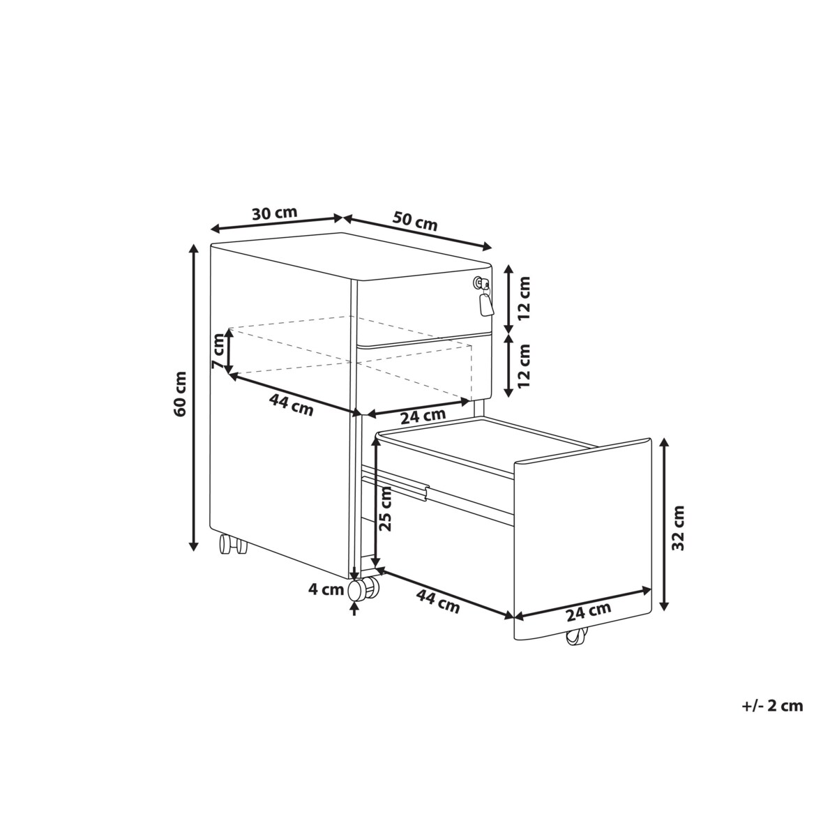 Szafka biurowa metalowa czerwona BOLSENA