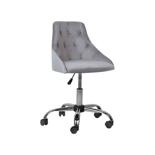Krzesło biurowe regulowane welurowe szare PARRISH