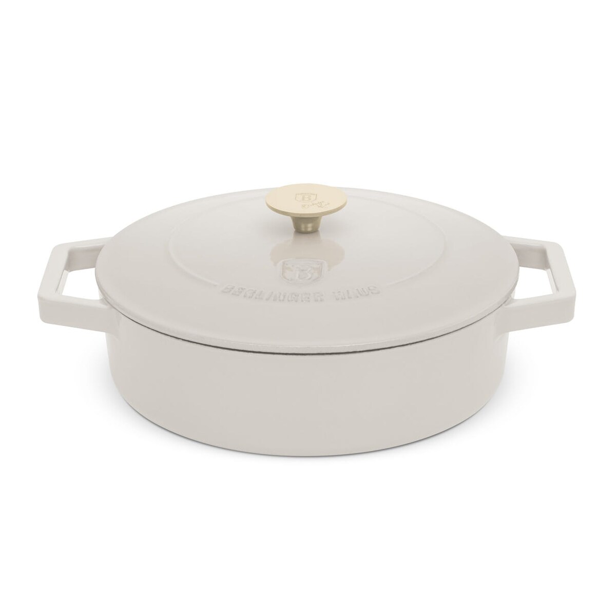 Emaliowany niski garnek żeliwny 2.57L 26cm BERLINGER HAUS Strong Mold Sahara