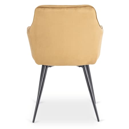 Krzesło Tapicerowane Welurowe Pikowane Do Salonu Musztardowy MODESTO