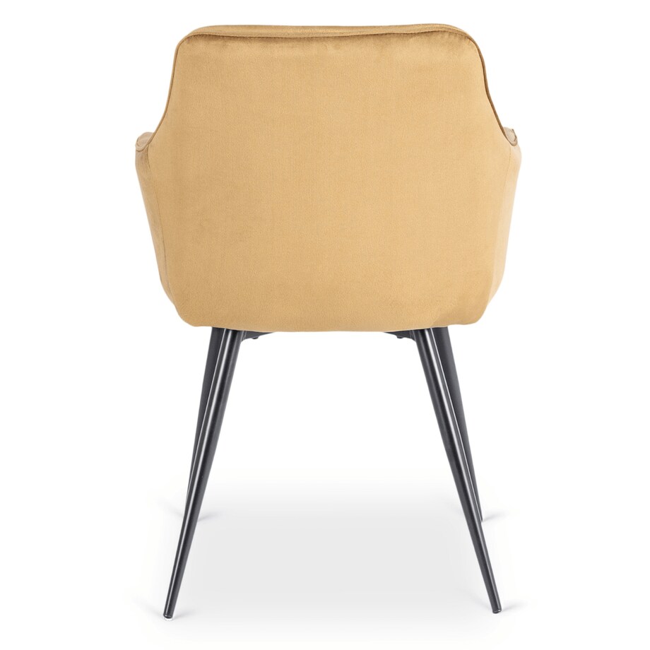 Krzesło Tapicerowane Welurowe Pikowane Do Salonu Musztardowy MODESTO