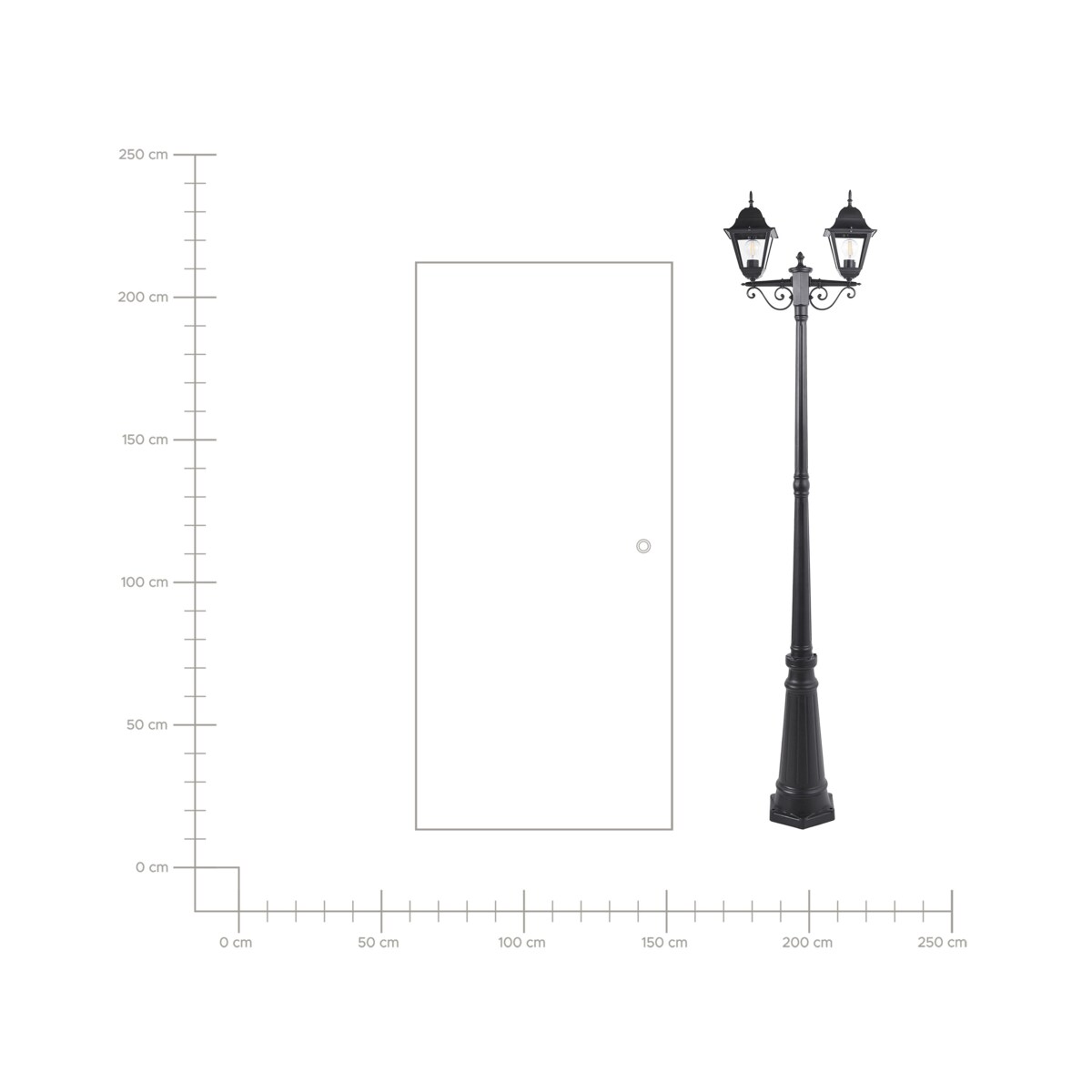 Latarnia ogrodowa 2-punktowa czarna SUKRI