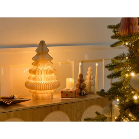 Dekoracja świąteczna Lampa stołowa DREVJA Choinka 51 cm Beżowy