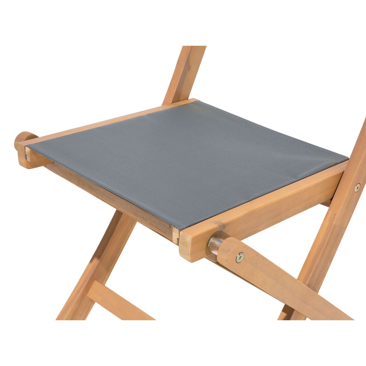 Zestaw 2 krzeseł ogrodowych akacjowy jasne drewno z szarym CESANA