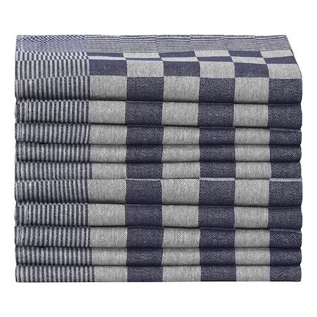 vidaXL Ręczniki kuchenne, 10 szt., niebiesko-białe, 50x70 cm, bawełna